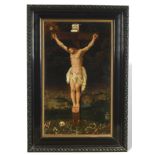 Unidentifizierter Künstler, Ölgemälde Kreuzigungsszene, unbekannt