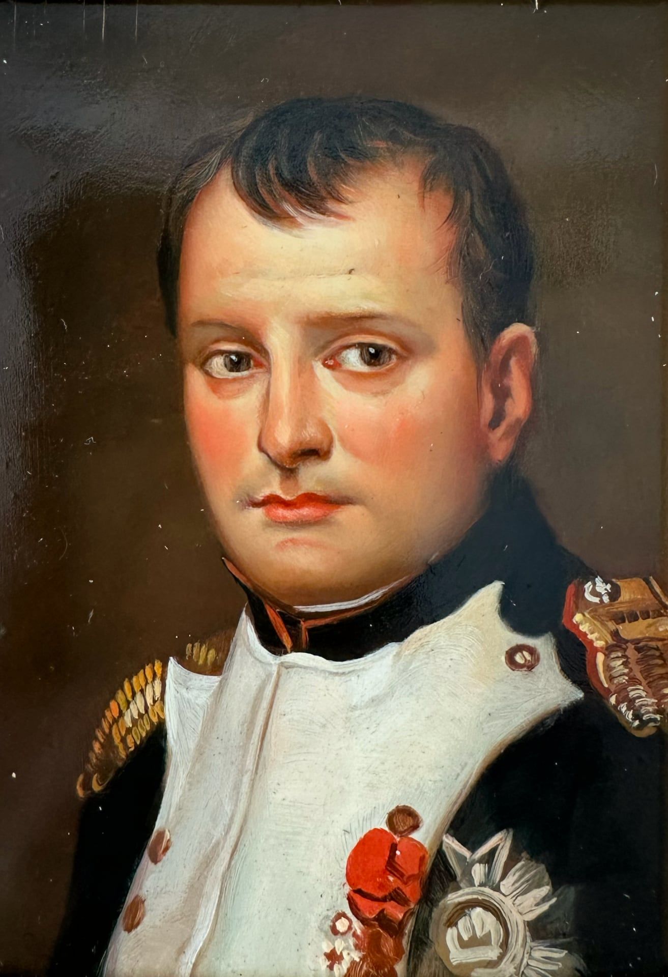 Unidentifizierter Künstler, Ölgemälde auf Kupfer Portrait Napoleon, unbekannt, Miniatur - Bild 7 aus 9