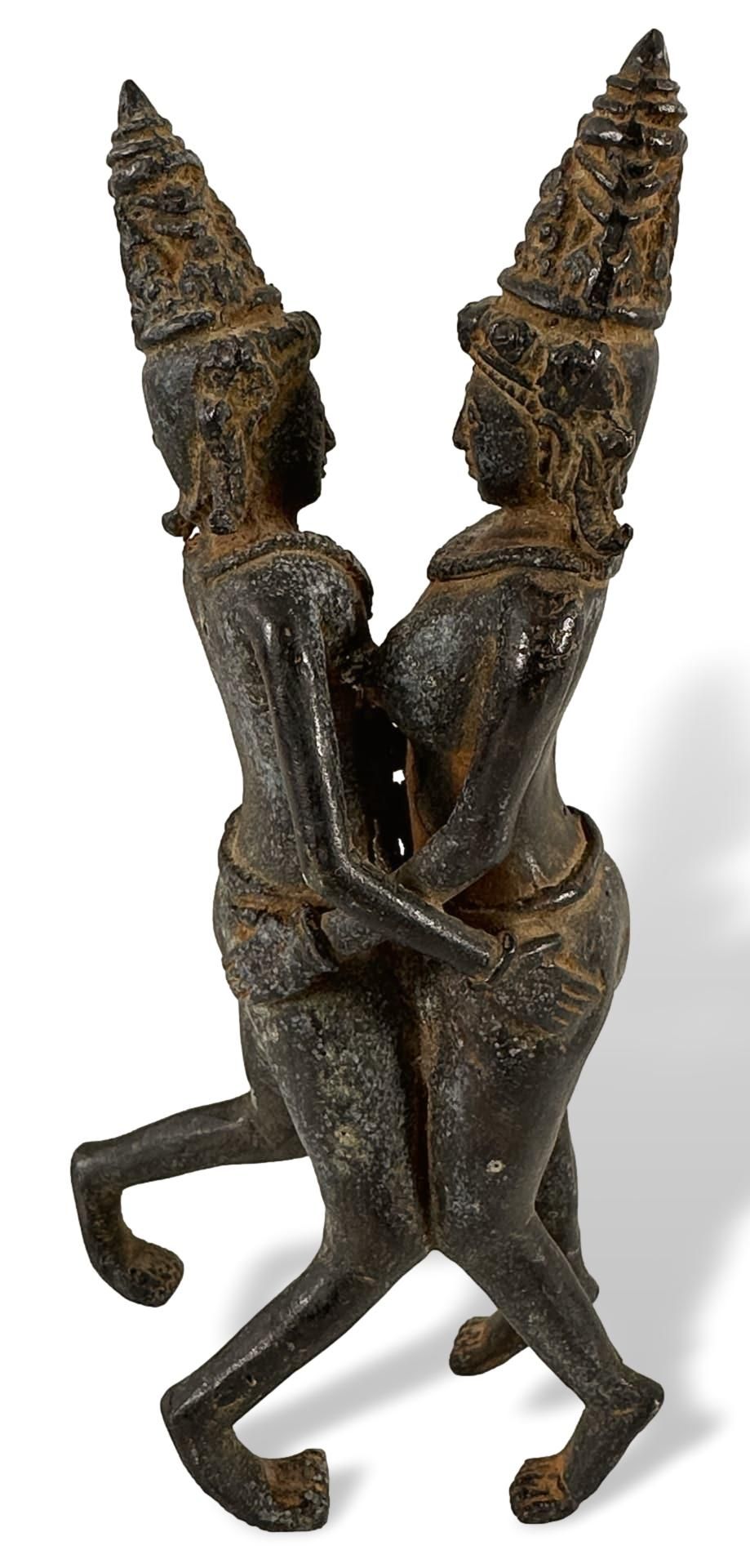 Asiatika Bronze Figur Tempeltänzerinnen - Image 3 of 7