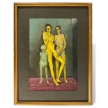 Unidentifizierter Künstler, Ölgemälde 3 Personen, rückseitig bezeichnet, unbekannt