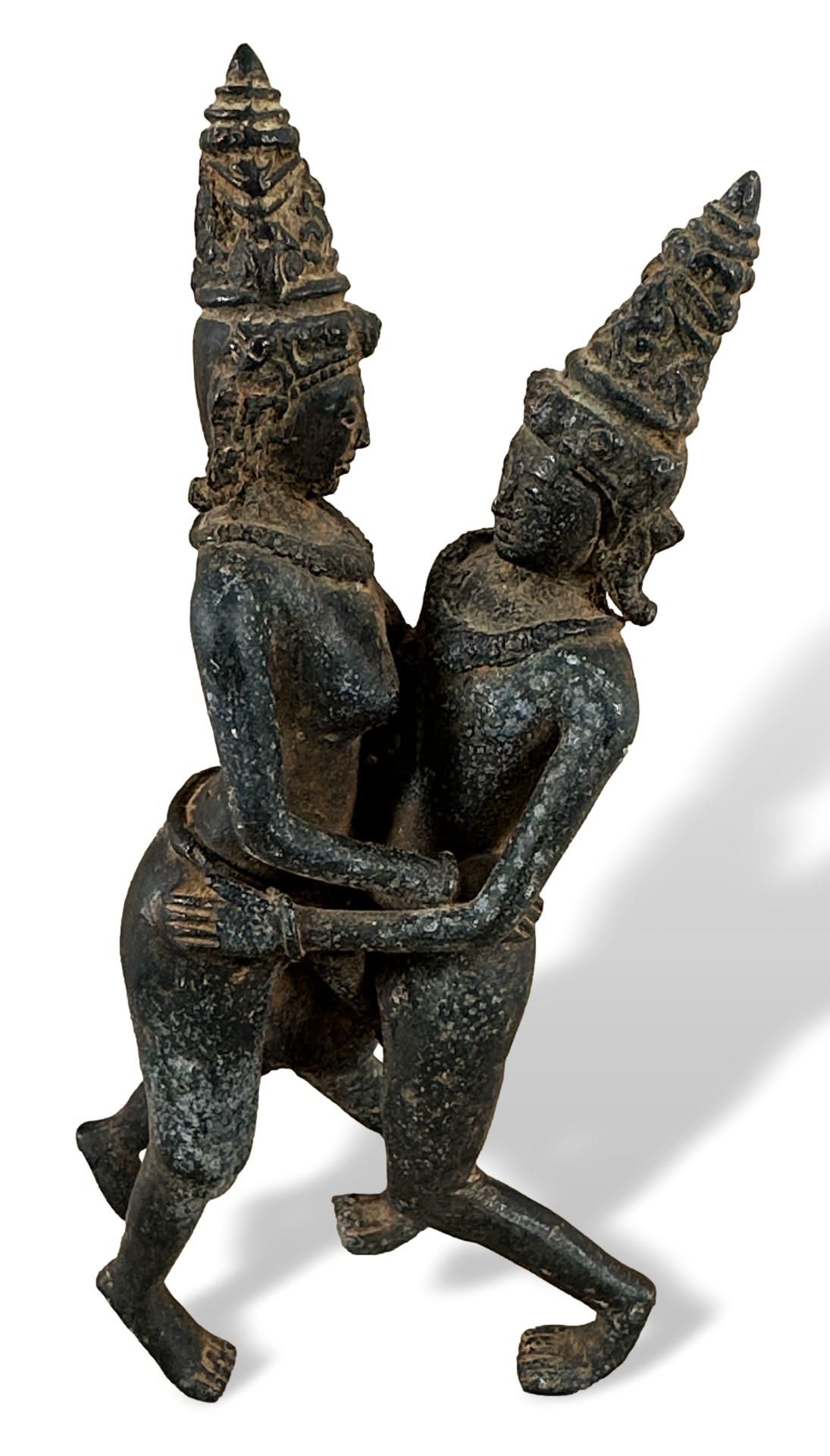 Asiatika Bronze Figur Tempeltänzerinnen - Image 2 of 7