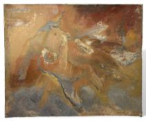 Unidentifizierter Künstler, Expressionist um 1920, Ölgemälde, expressiver Reiter, unbekannt