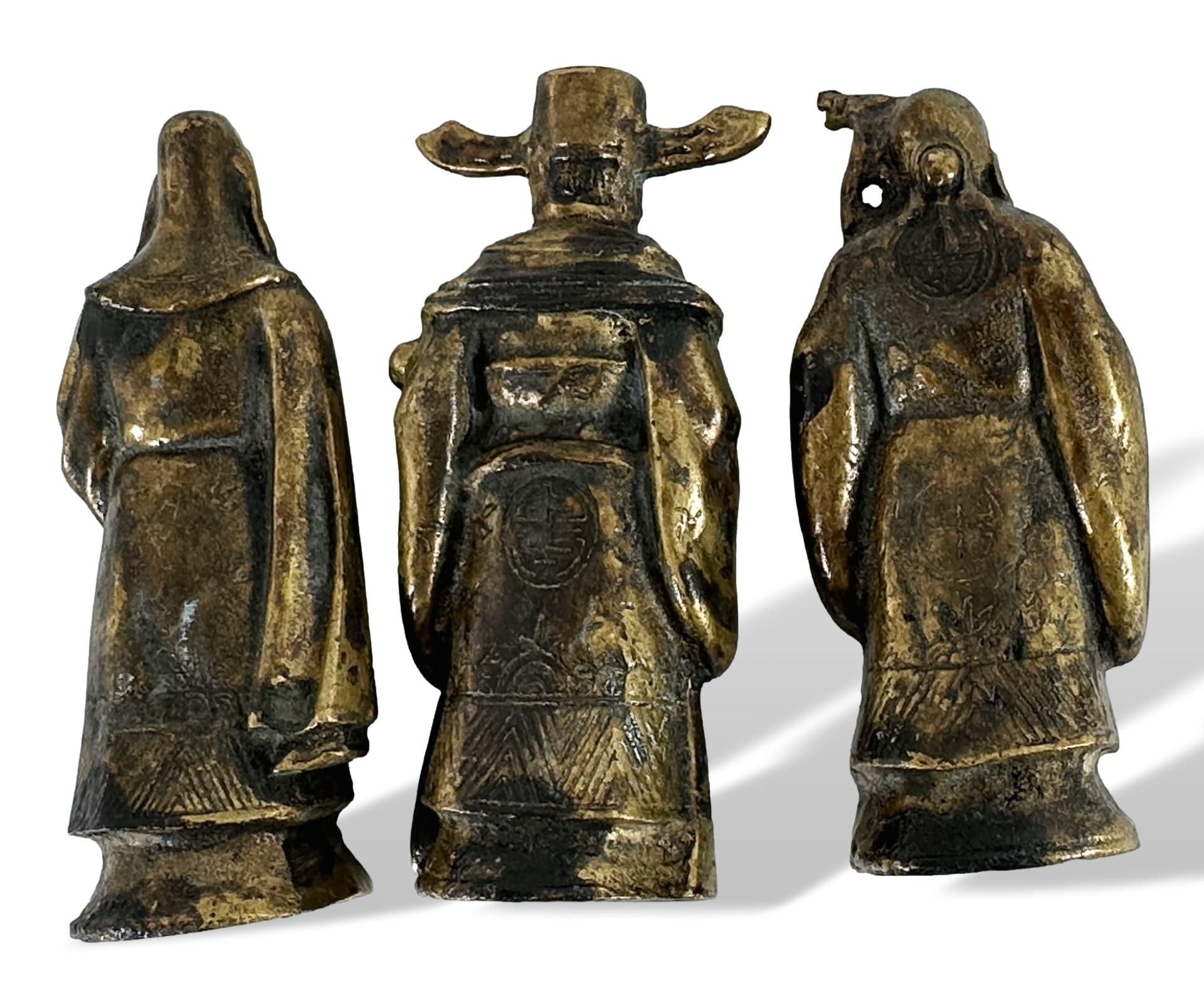 Asiatika 3 Bronze Figuren Fu, Lu, Shou - Bild 4 aus 7