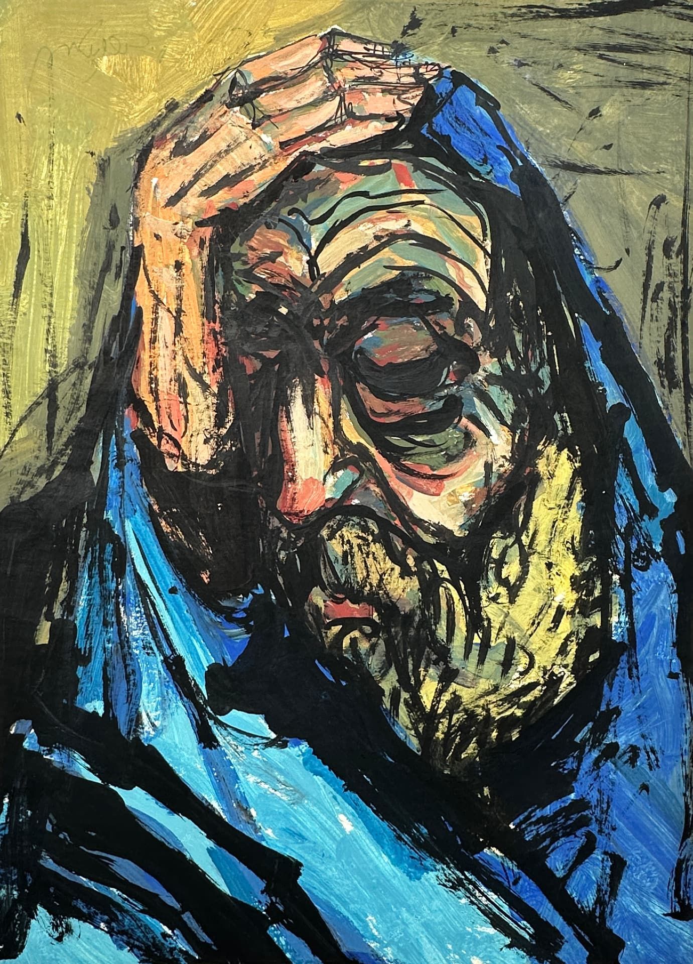 Bernstein, Moshe (1920-2006), Gouache Malerei, Portrait