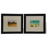 Unleserlich signiert, Paar Aquarelle, Landschaften