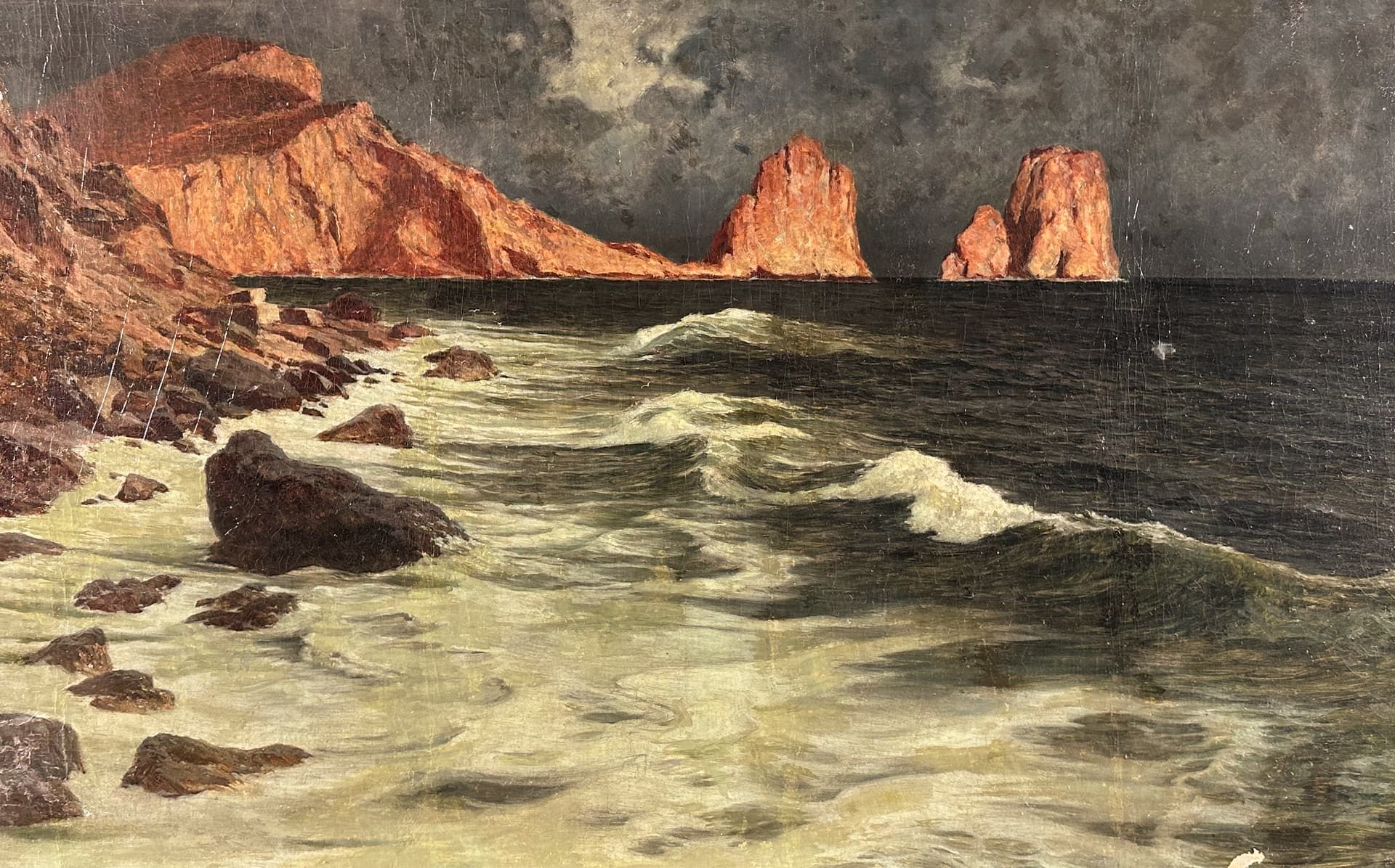 Spaun, Paul von (1876-1932), Ölgemälde Meeresbrandung auf Capri - Image 4 of 10