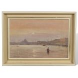 Unleserlich signiert, Ölgemälde Venedig mit Blick auf Santa Maria Della Saltue