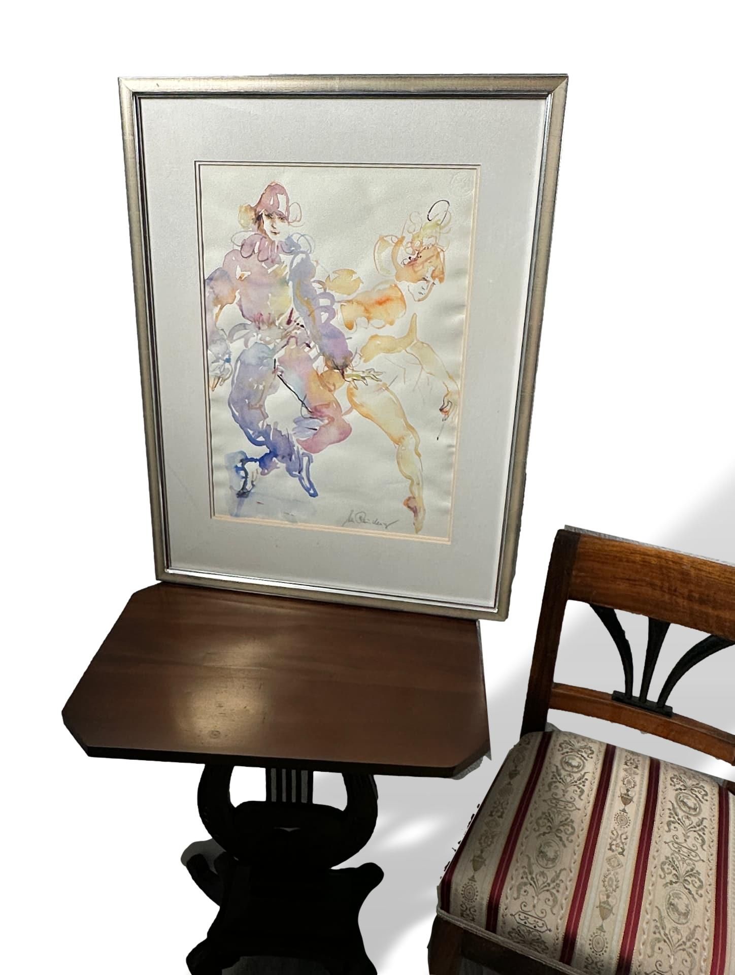 Rauschning, Erika (1923-2015), Aquarell zwei Harlekins - Bild 3 aus 11