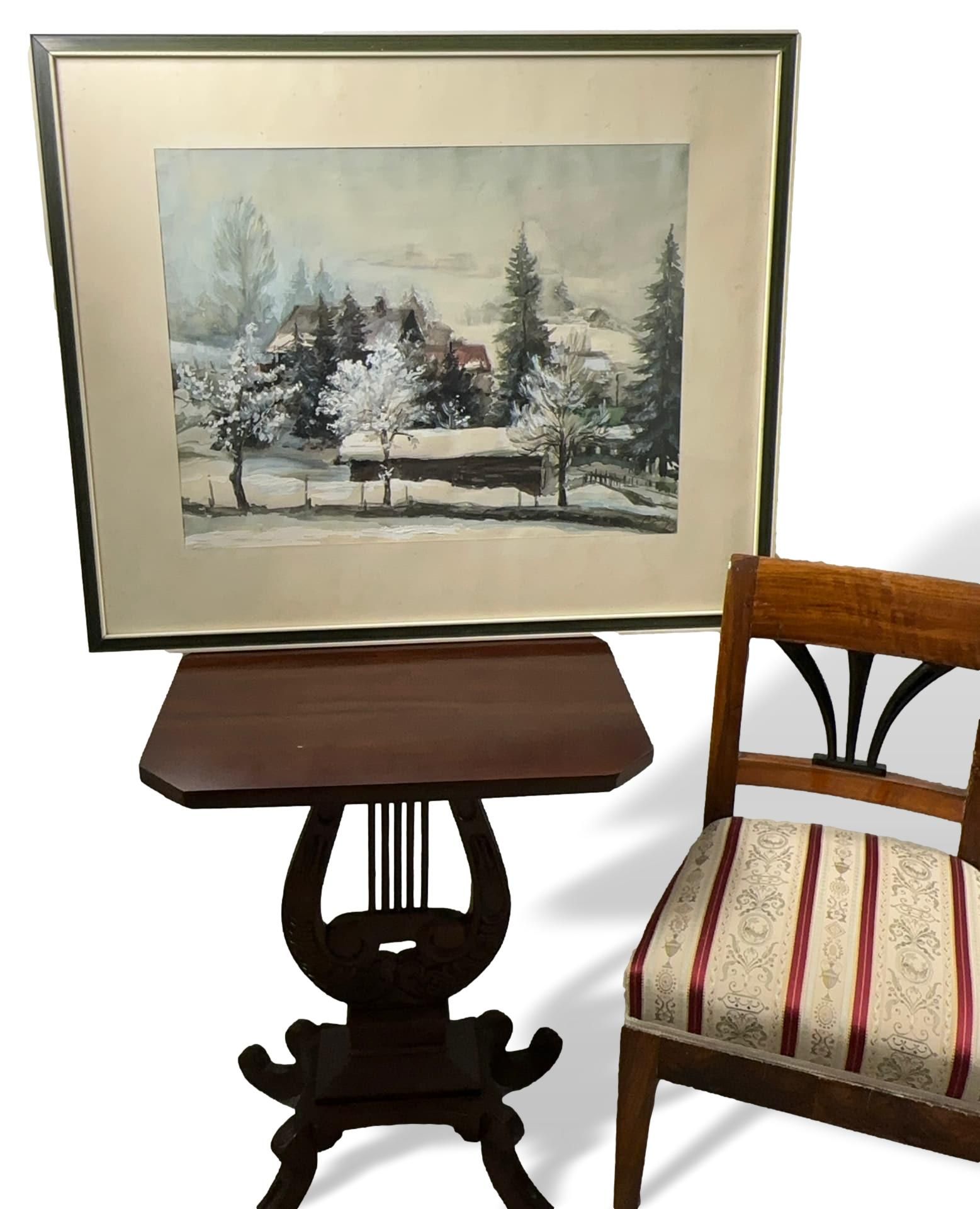 Sachs, A., Aquarell Winterlandschaft - Bild 3 aus 7