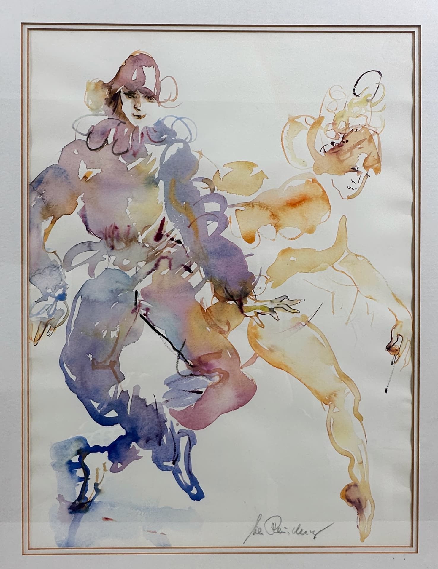 Rauschning, Erika (1923-2015), Aquarell zwei Harlekins - Bild 5 aus 11