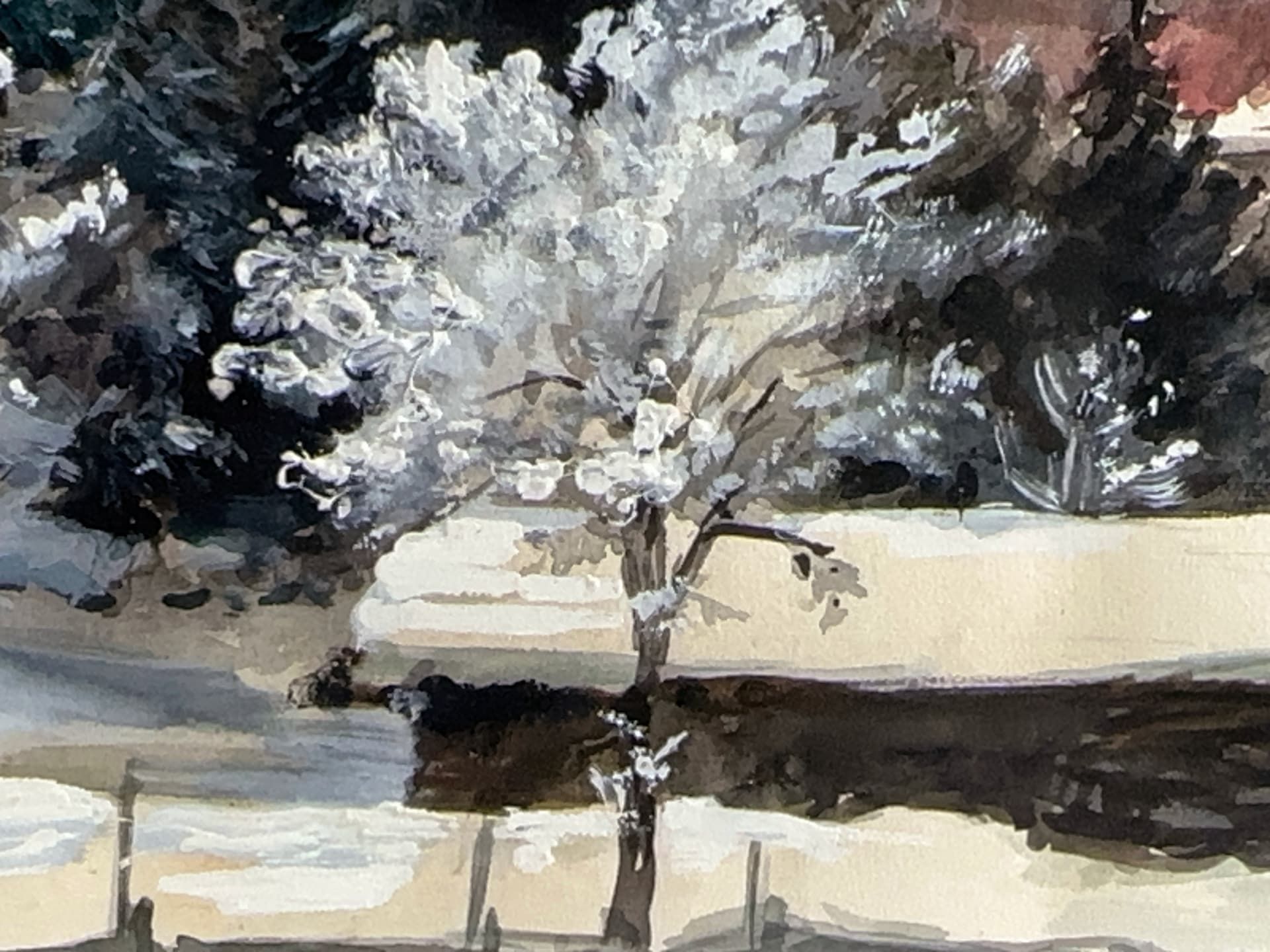 Sachs, A., Aquarell Winterlandschaft - Bild 6 aus 7