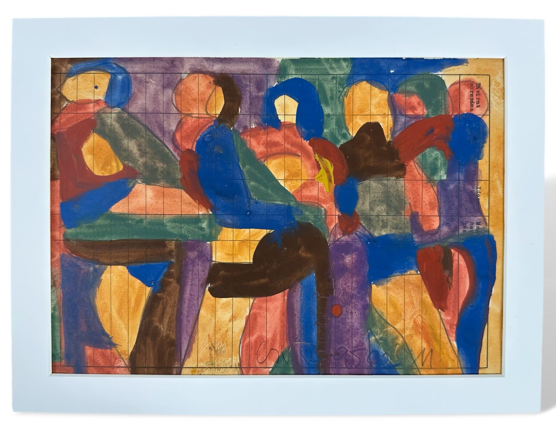 Nemeth, Miklos (1934-2012) Zuschreibung, Aquarell, figurale abstrakte Komposition - Bild 2 aus 6