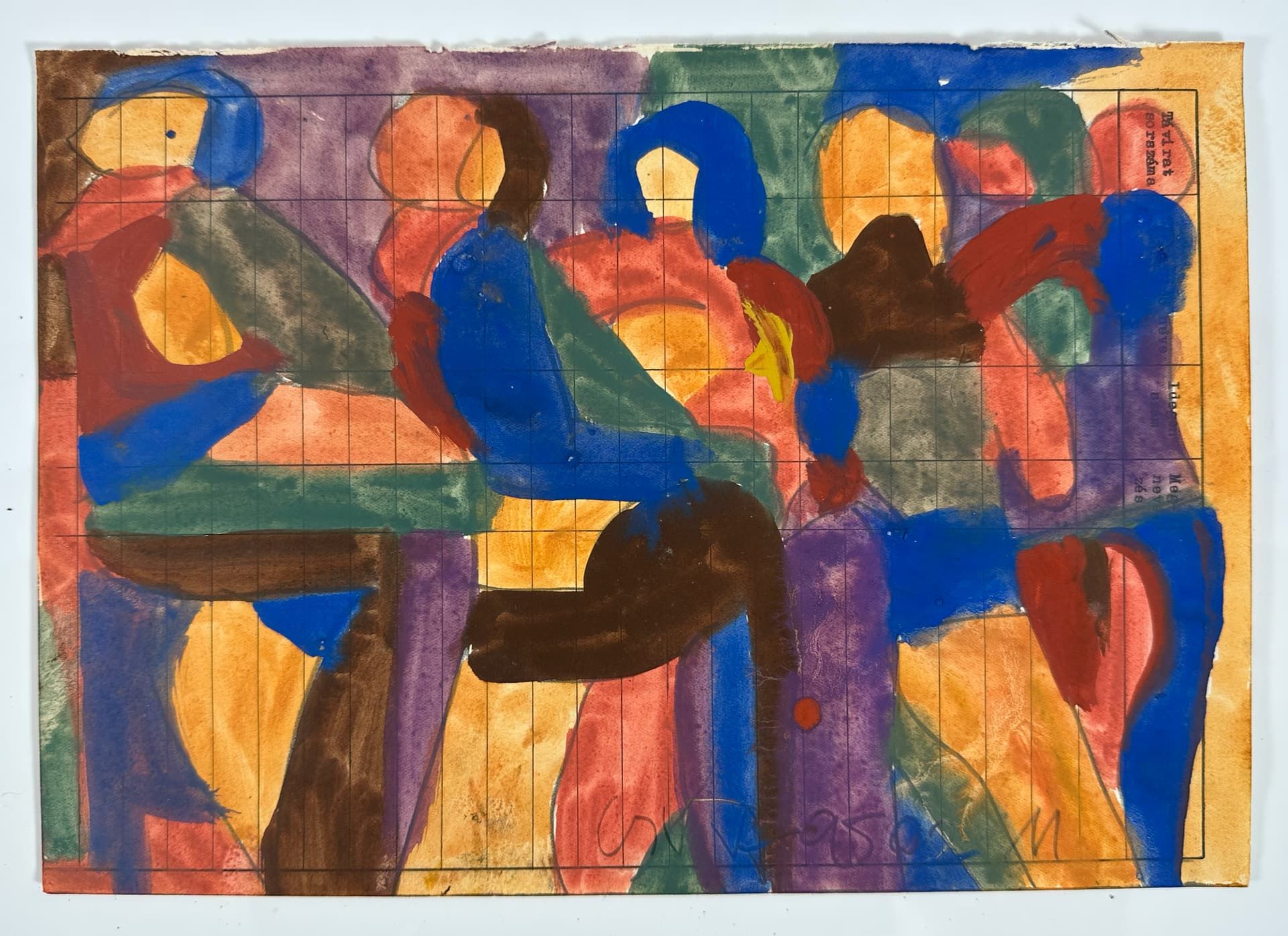 Nemeth, Miklos (1934-2012) Zuschreibung, Aquarell, figurale abstrakte Komposition - Bild 4 aus 6