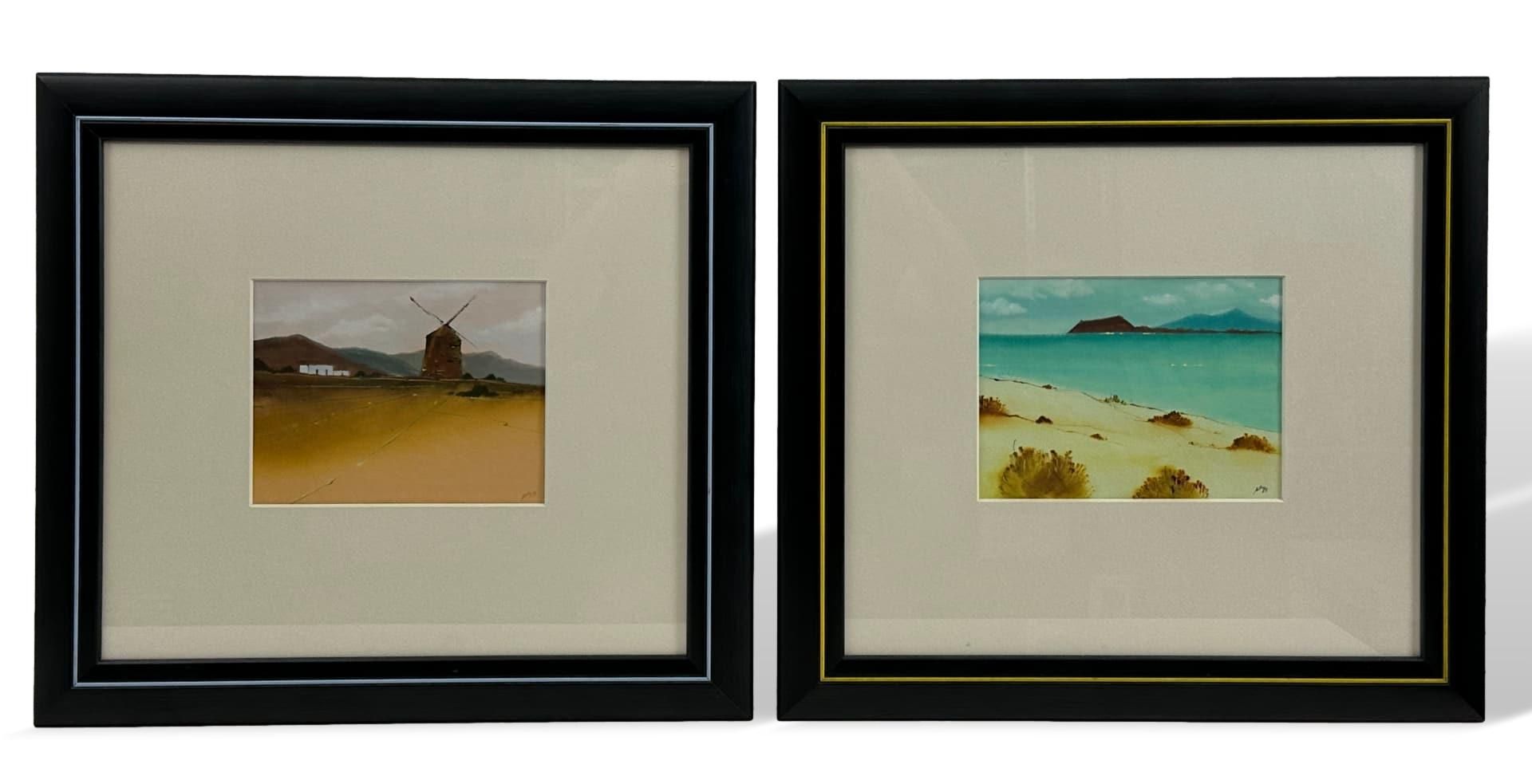 Unleserlich signiert, Paar Aquarelle, Landschaften - Bild 2 aus 15