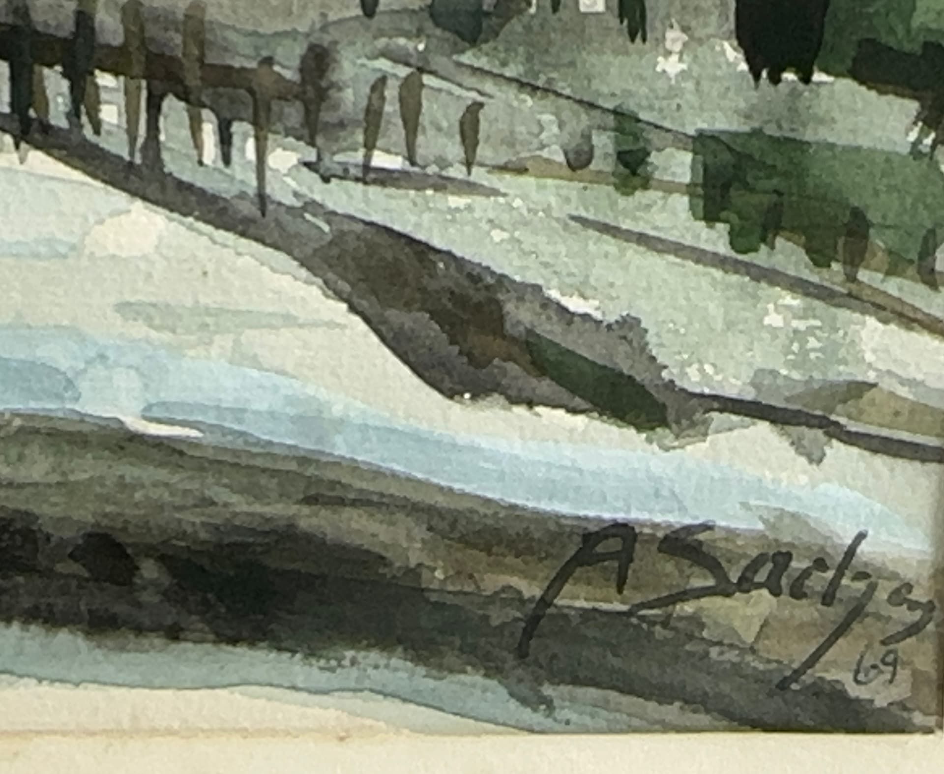 Sachs, A., Aquarell Winterlandschaft - Bild 7 aus 7