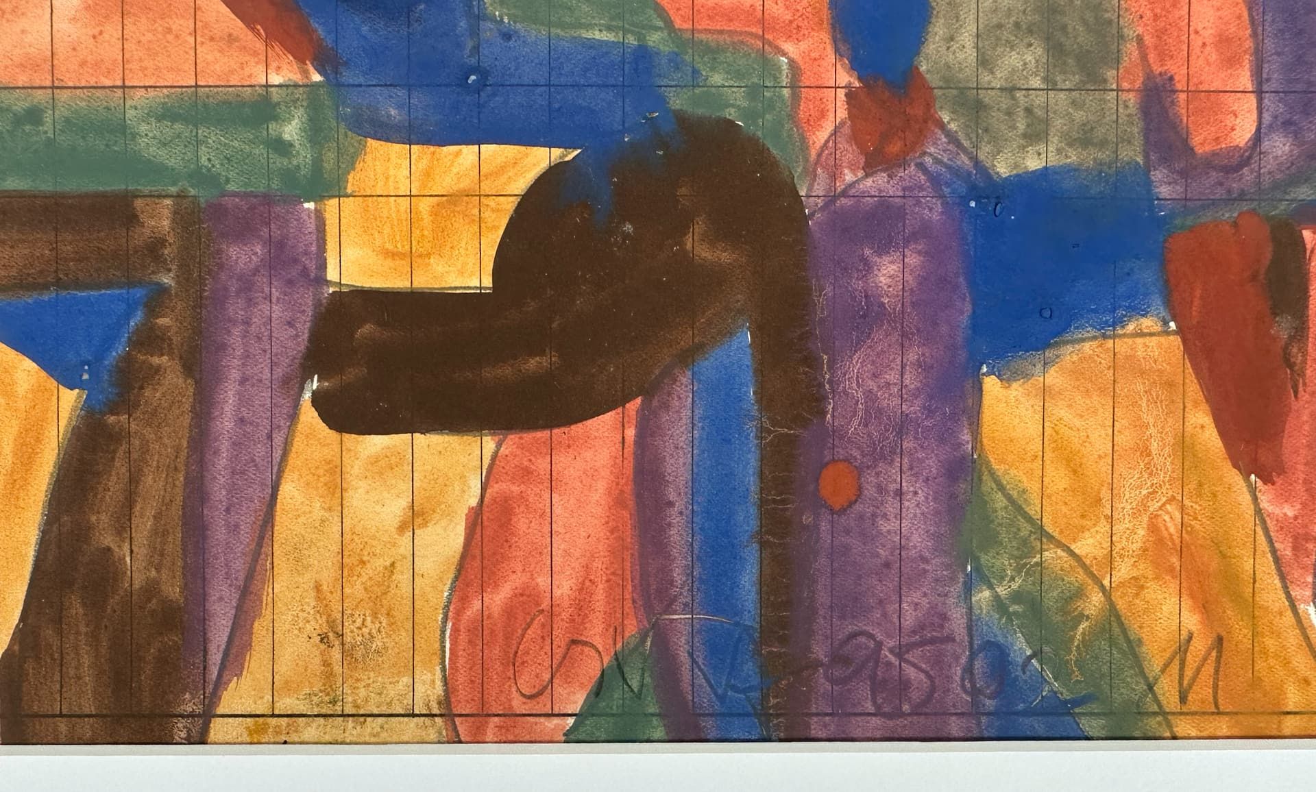 Nemeth, Miklos (1934-2012) Zuschreibung, Aquarell, figurale abstrakte Komposition - Bild 5 aus 6