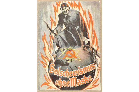 Propaganda-Ansichtskarte ohne Maske", farbiger Rotarmist als T