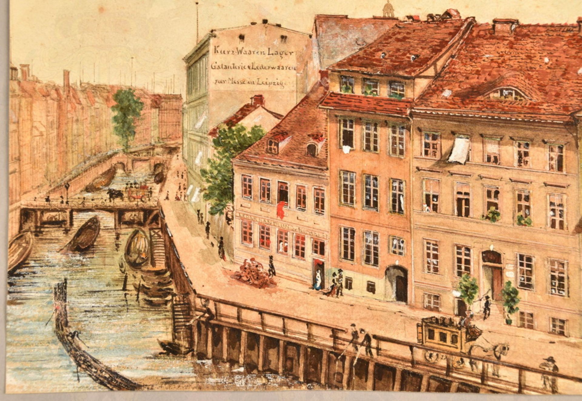 Aquarellzeichnung Berlin Friedrichsgracht mit Petrikirche - Bild 2 aus 3