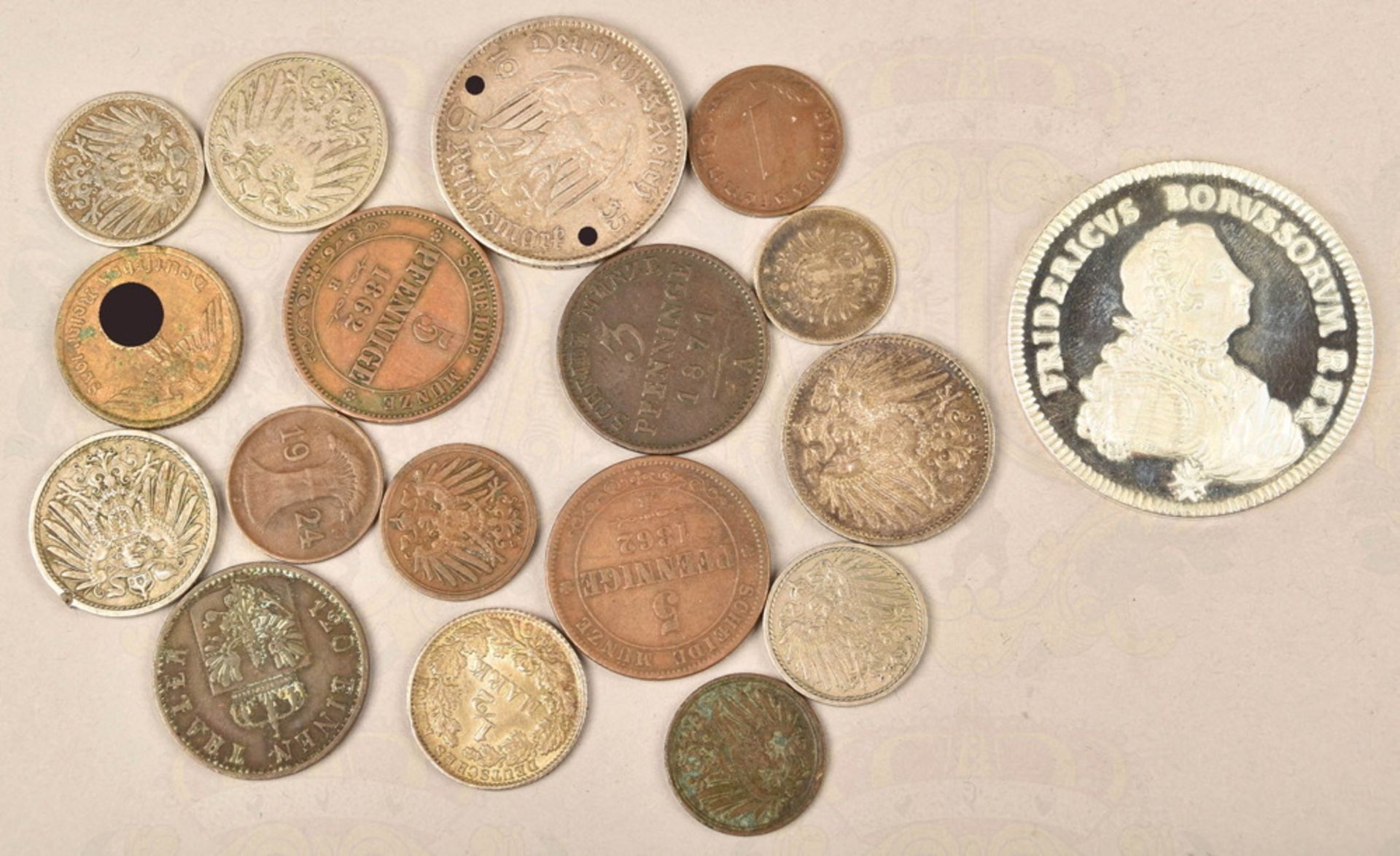 5 Silber- und 13 Kleinmünzen 1862-1938