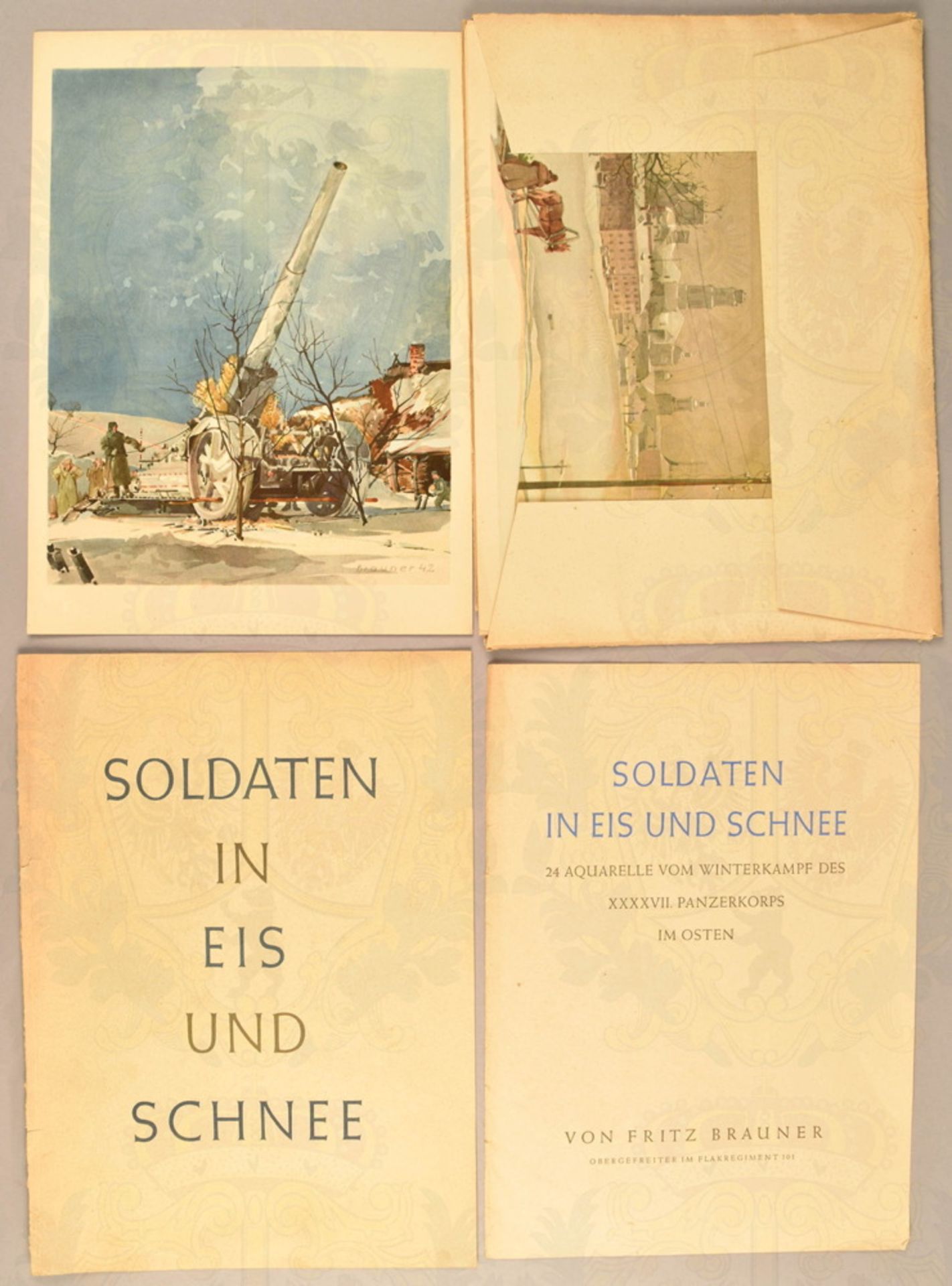 Künstlermappe Soldaten in Eis und Schnee