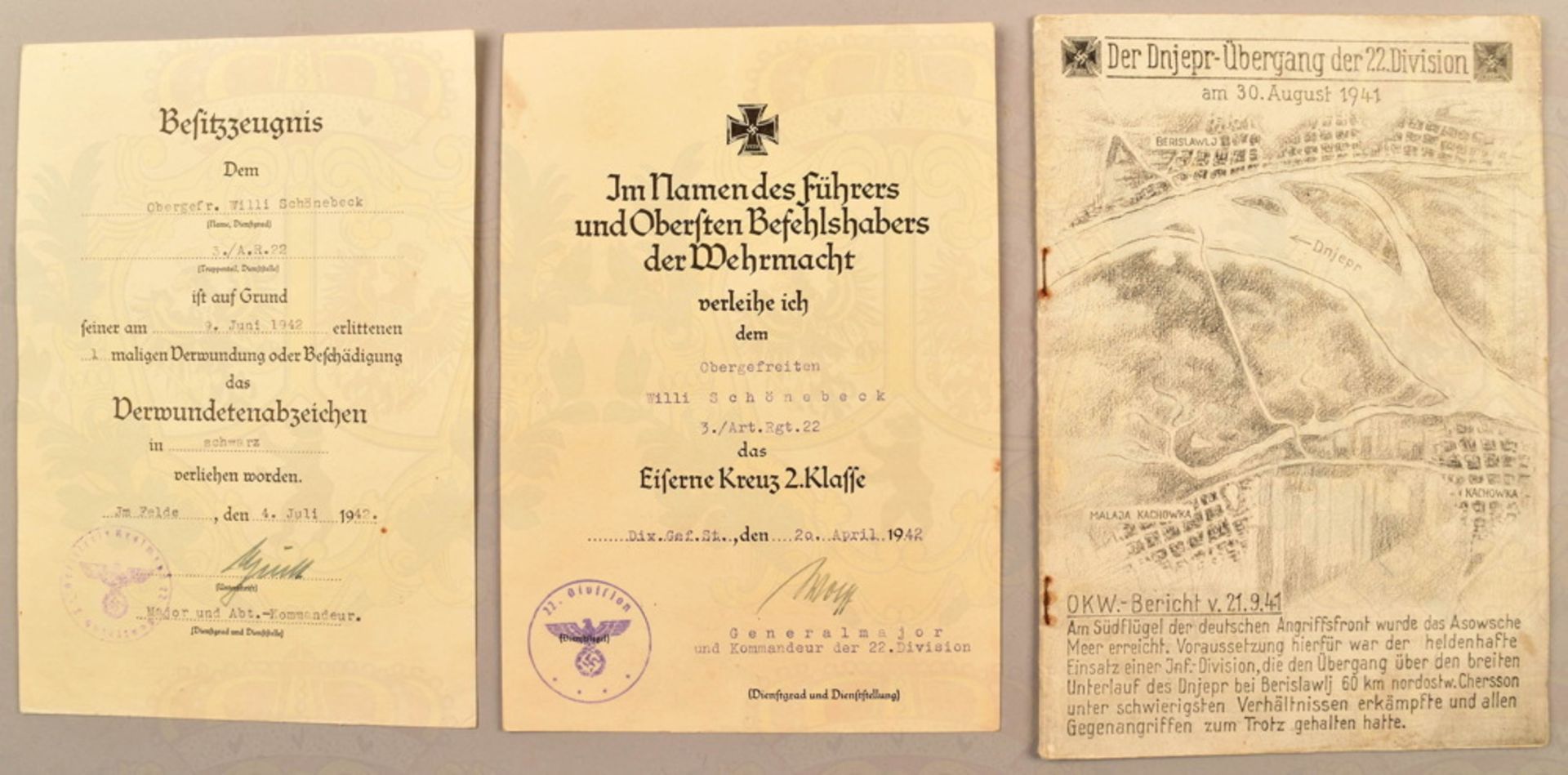 Grouping of award documents of a German artillery PFC - Image 2 of 2