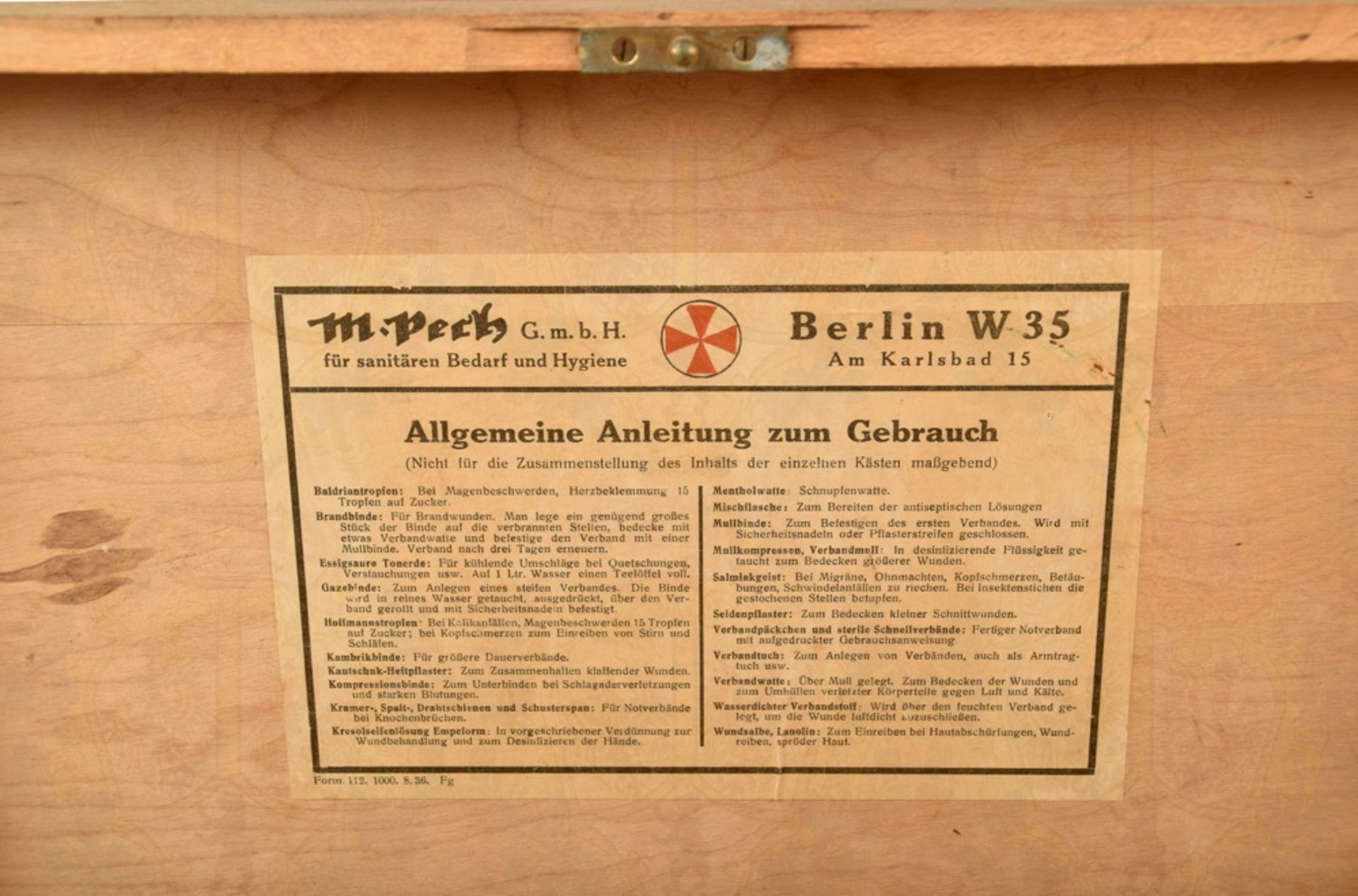 Konvolut Verbandskasten, Siegerkrug, Ehrenzeichen: ziviler Verbandskasten von 1936, Herst. "M. - Image 2 of 2