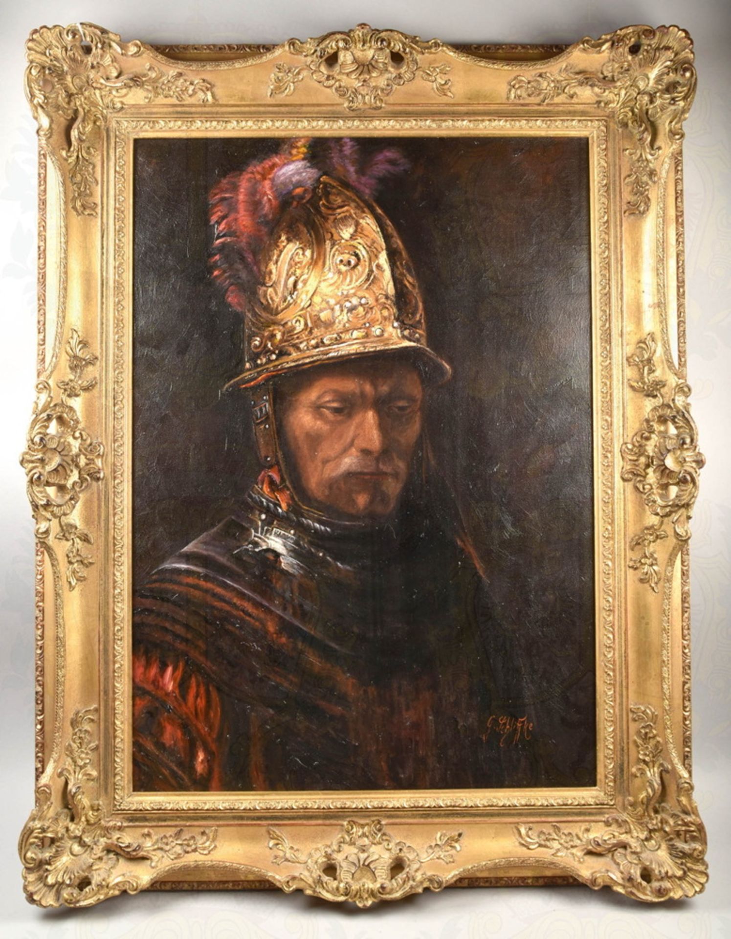 Oil painting the Man with the Golden Helmet