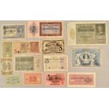 31 German banknotes 1907-1910 and treasury notes 1914-1922