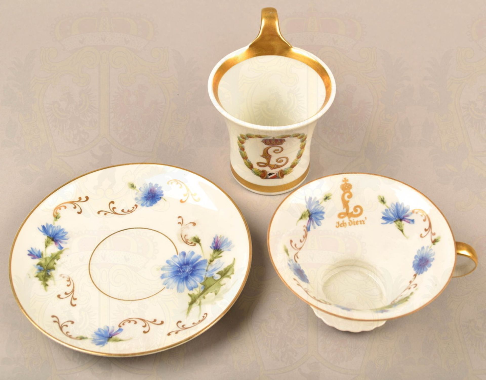 3 porcelain dishes Prussian Queen Luise society - Image 2 of 3