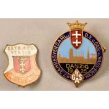 2 membership badges Free City of Danzig 1920s