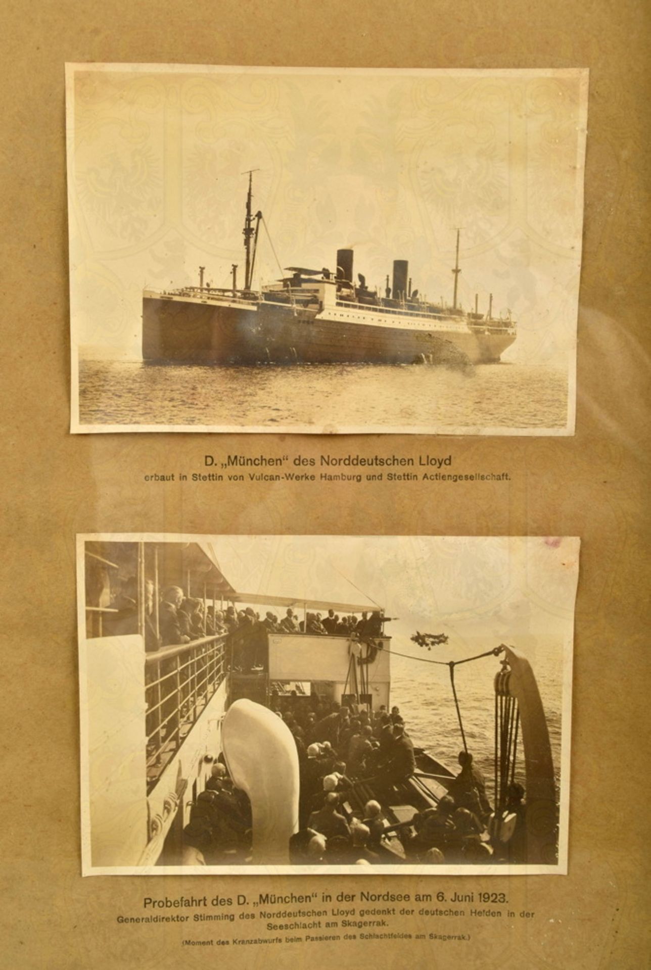 2 photos trial runs German passenger ship München 1923 - Image 2 of 2