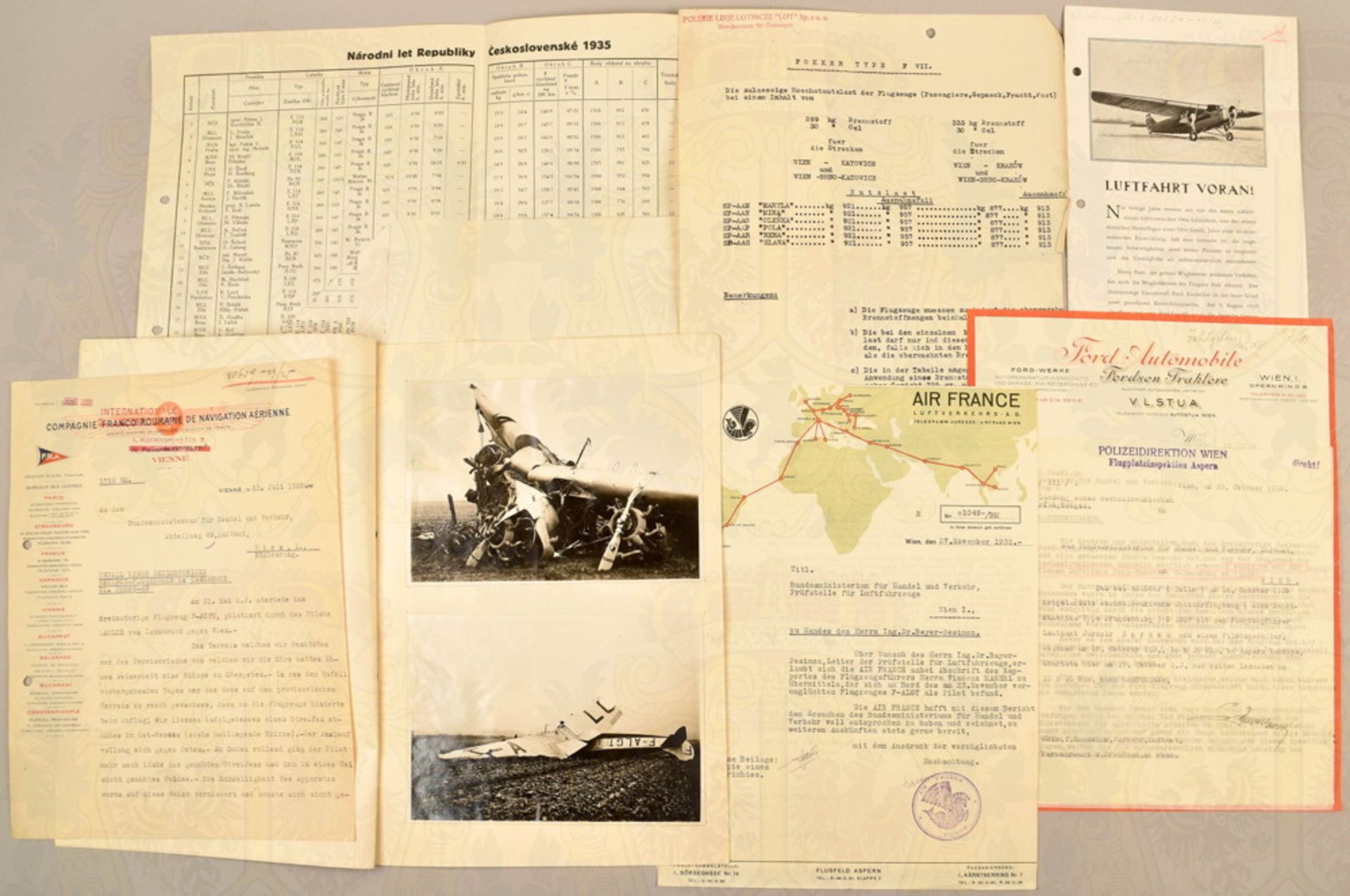 Collection of aviation documents and reports Austria 1923-1938
