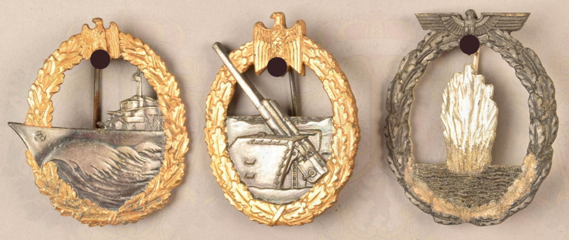 3 German Navy combat awards all made by Souval/Vienna