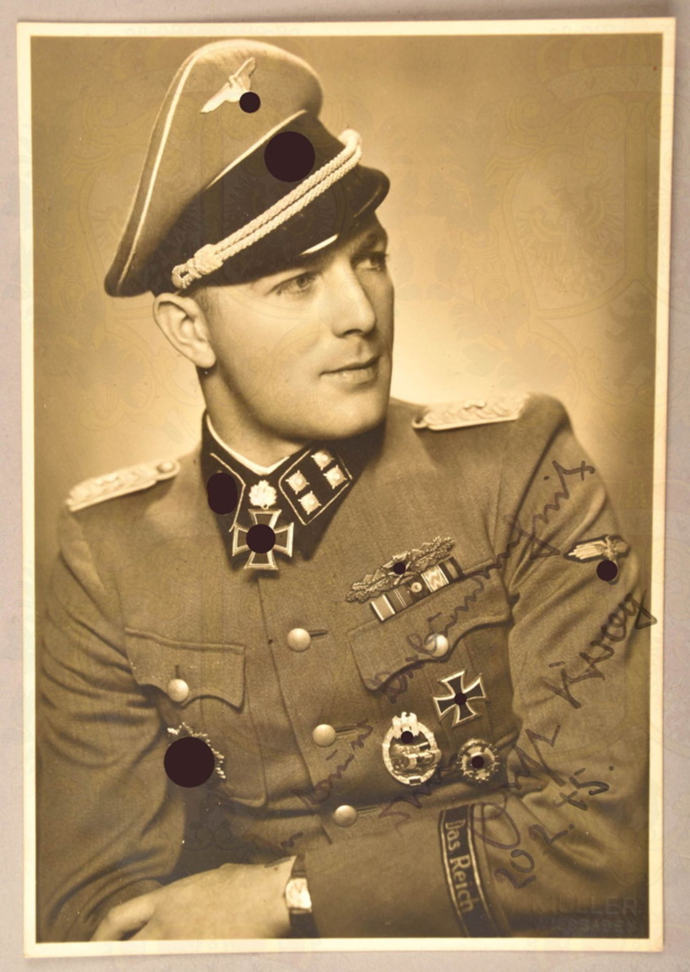Autograph of SS Sturmbannführer Ernst-August Krag 1945
