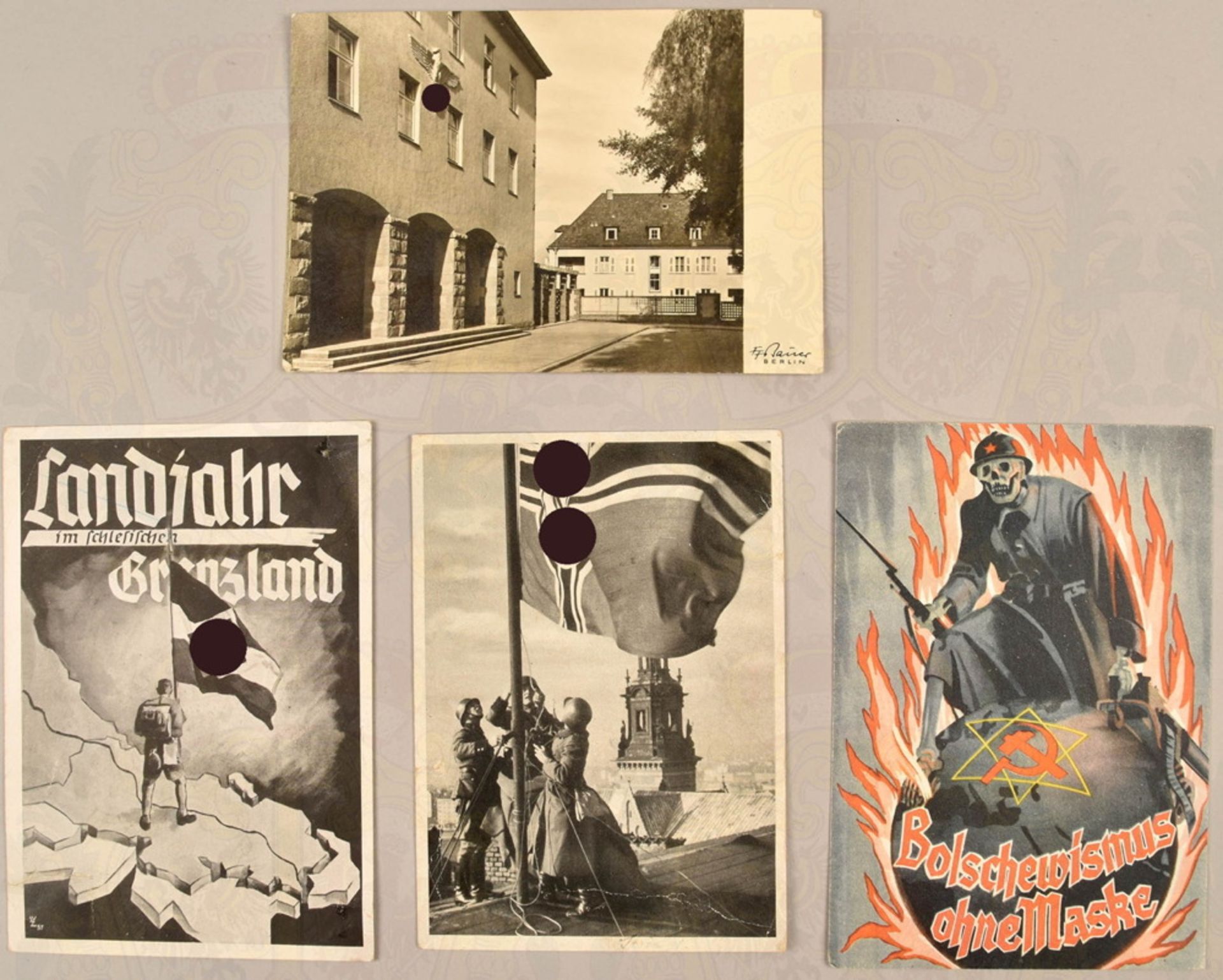 4 Third Reich propaganda postcards 1939-1940