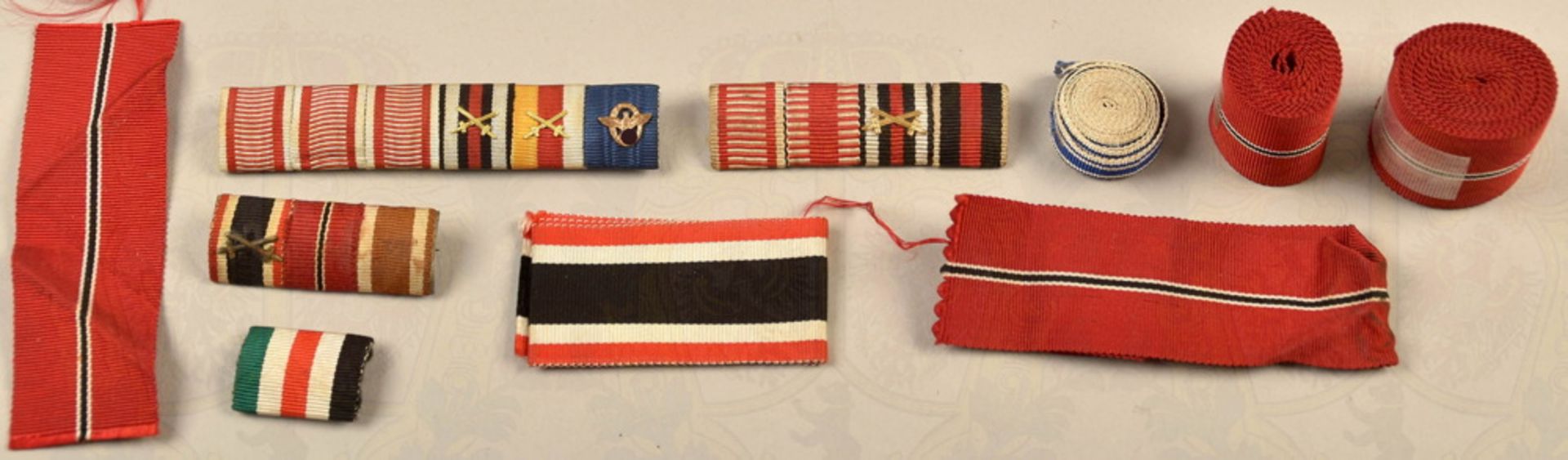 6 German award ribbons and 4 ribbon bars