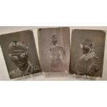 3 glass negatives of a mountain troops PFC about 1941