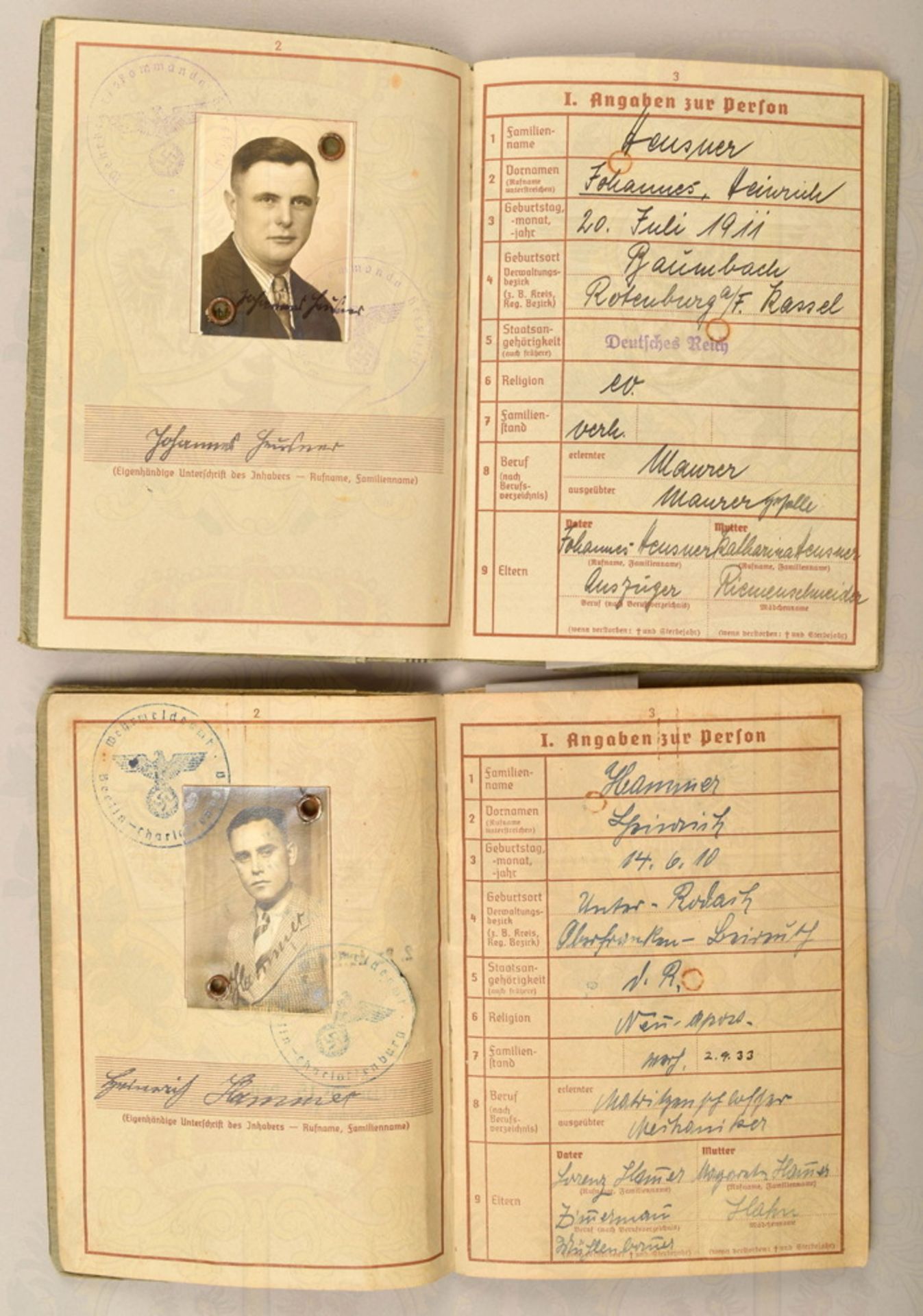 2 Wehrmacht service record books 1938-1944 - Image 3 of 6