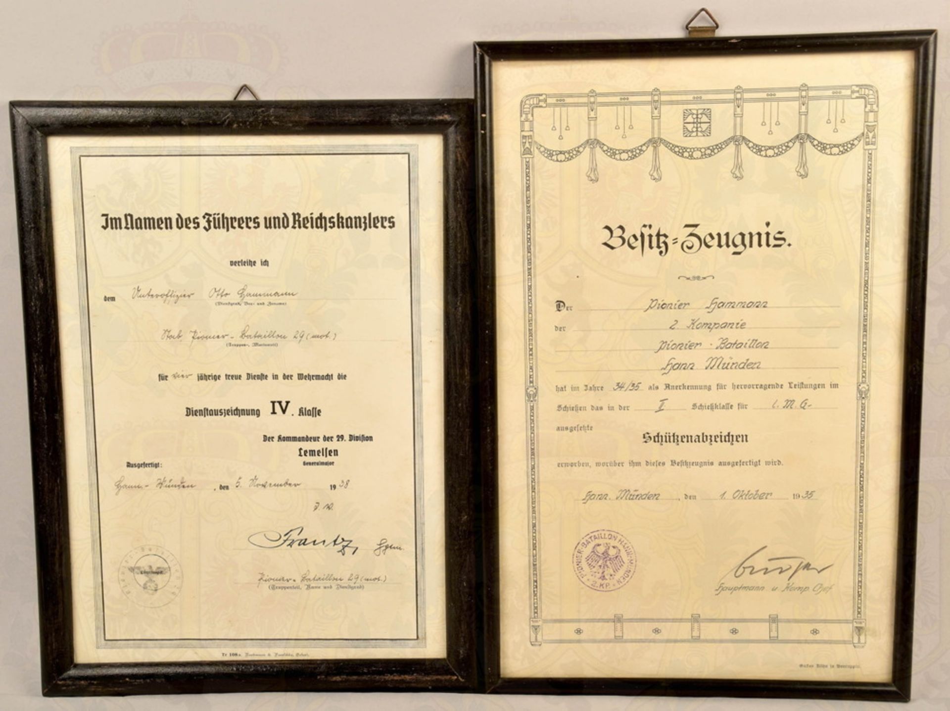 Grouping of documents of a German engineer NCO