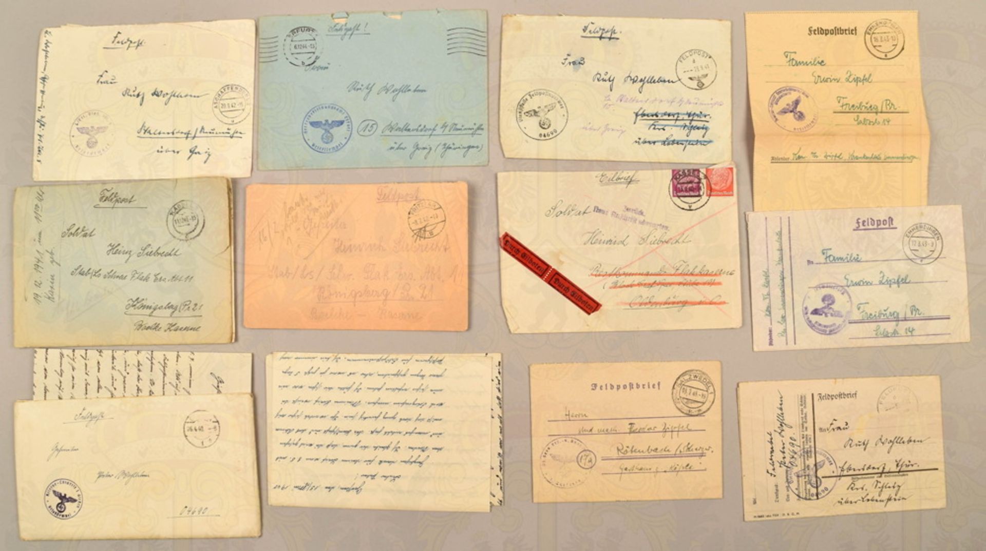 Collection of 46 German Army letters and postcards World War II - Image 2 of 2