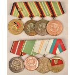 2 National Peoples Army medals clasps with 8 decorations