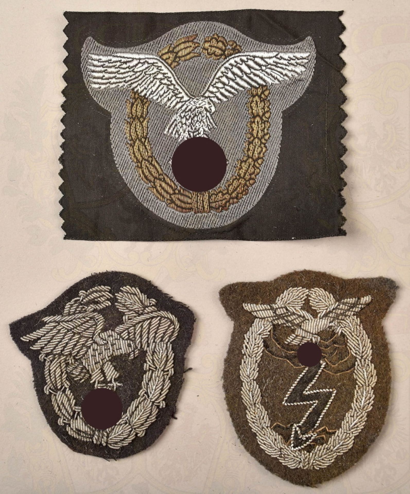 3 Ehrenzeichen Luftwaffe Textilausführung, Sammler-/Museumsanfertigungen, Gemeinsames