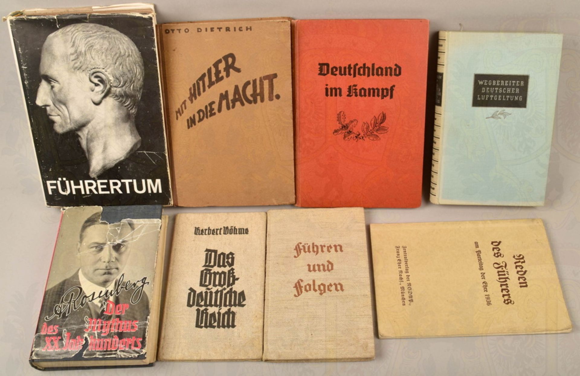 8 books Third Reich 1935-1941 incl. Alfred Rosenberg Mythus