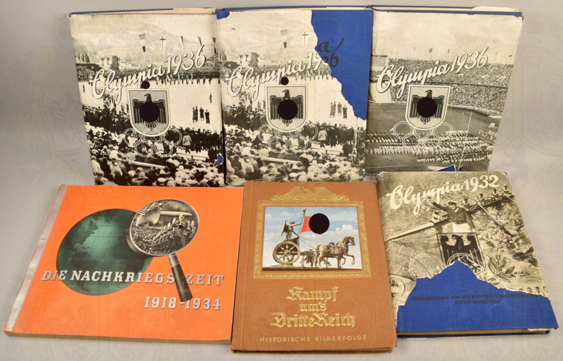 6 Third Reich cigarette card albums