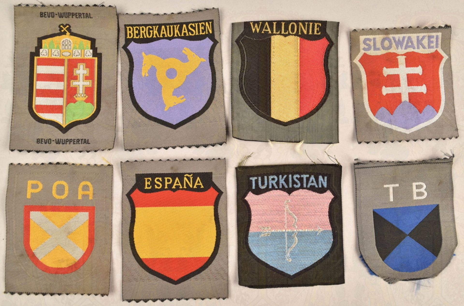 8 sleeve badges voluntary units Waffen-SS
