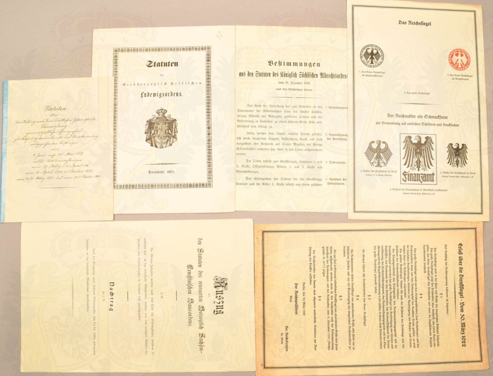5 statutes for orders and awards 1871-1922