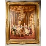 Oil painting Frederick the Great and company at table