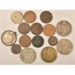 4 Maria-Theresien Taler, 11 Kupfermünzen