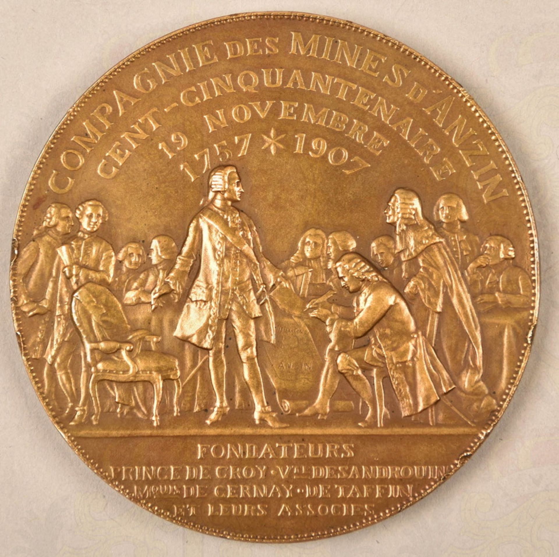 French bronze medal 150 years mining of Arzin 1907 - Image 2 of 2