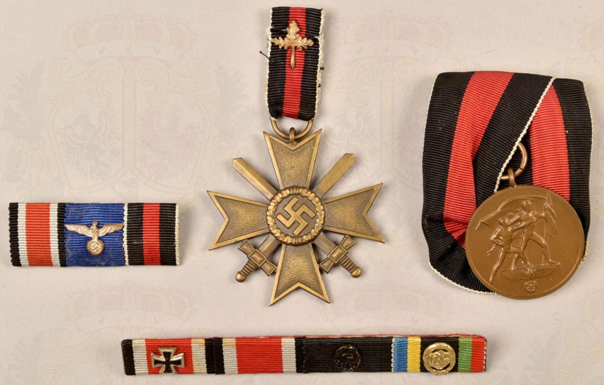 Sudeten Medal 1938 and War Merit Cross 2nd Class with Swords - Image 2 of 3